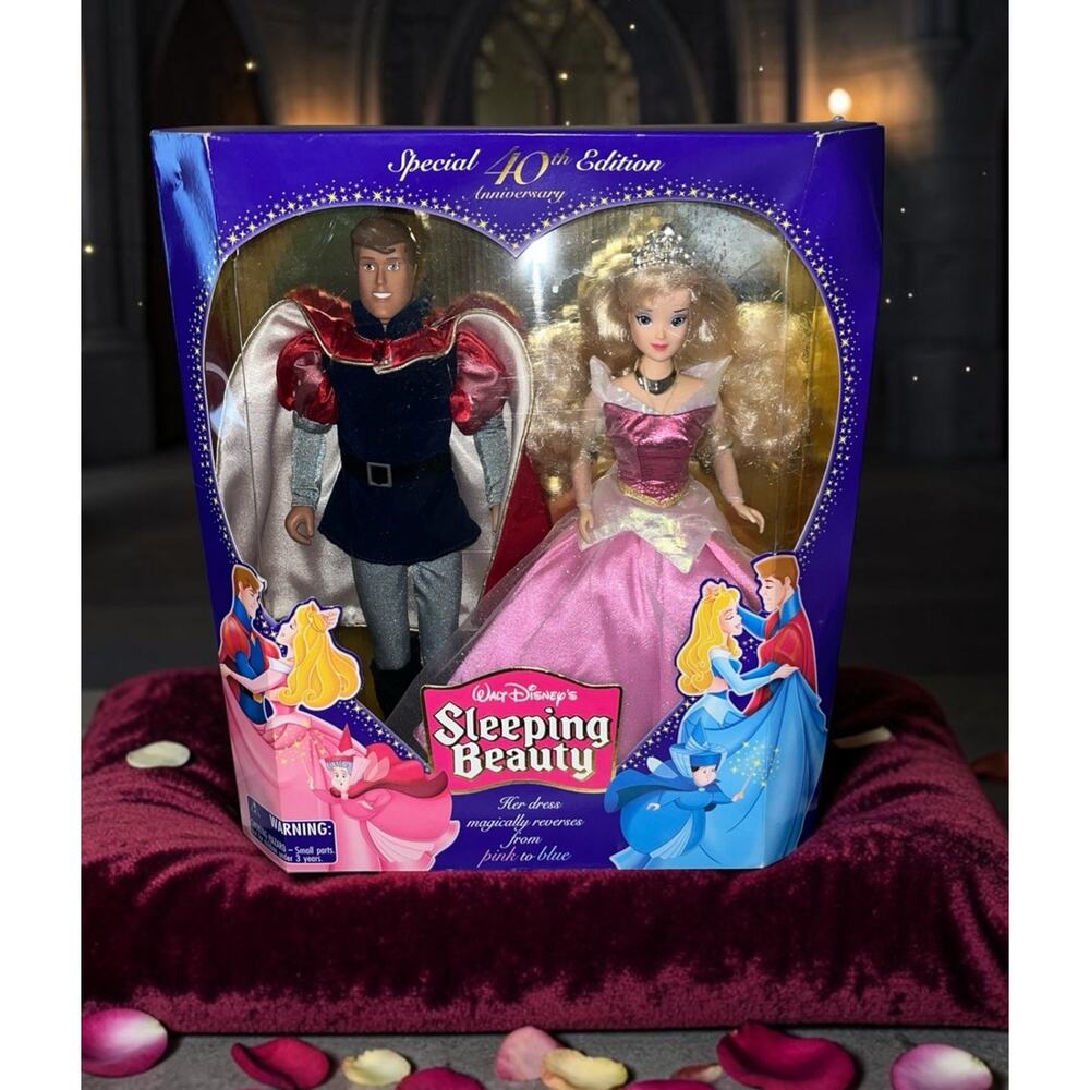 Disney Sleeping Beauty Special 40th Anniversary Ed Rare Doll Set Aurora Phillip
